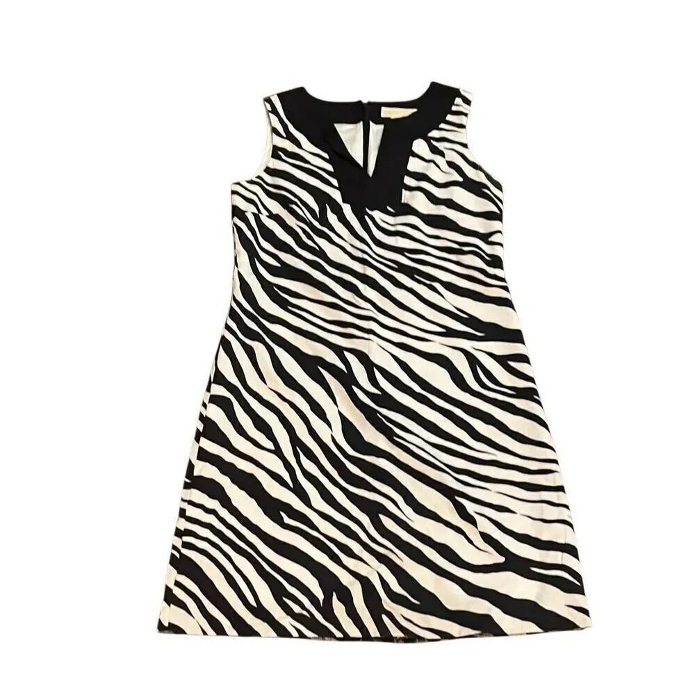 Michael Kors zebra print shift dress size 6